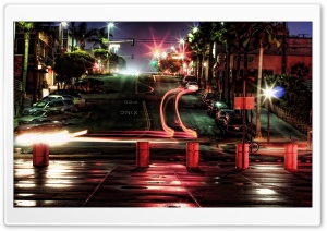 Car Lights At Night Ultra HD Wallpaper for 4K UHD Widescreen desktop, tablet & smartphone