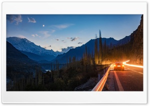 Car Road, Hunza Valley, Pakistan, Forest, Mountains Ultra HD Wallpaper for 4K UHD Widescreen desktop, tablet & smartphone