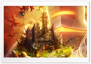 Castle And Dragons Ultra HD Wallpaper for 4K UHD Widescreen desktop, tablet & smartphone