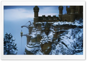 Castle On The Mountain Winter Ultra HD Wallpaper for 4K UHD Widescreen desktop, tablet & smartphone