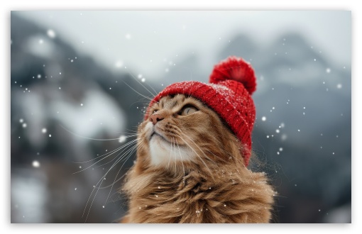 Cat Enjoying the Cold Outdoors UltraHD Wallpaper for UHD 16:9 ; HD 16:9 ; UltraWide 21:9 24:10 ; Widescreen 16:10 5:3 ; Fullscreen 4:3 5:4 3:2 ; Tablet 1:1 ; Mobile 9:16 9:19.5 9:20 9:21 9:22 10:16 2:3 3:5 3:4 ;