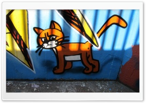 Cat Graffiti Art Ultra HD Wallpaper for 4K UHD Widescreen desktop, tablet & smartphone
