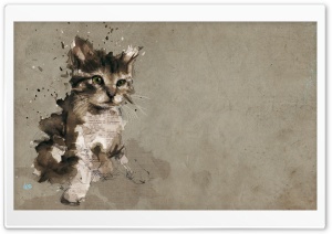 Cat Painting Ultra HD Wallpaper for 4K UHD Widescreen desktop, tablet & smartphone