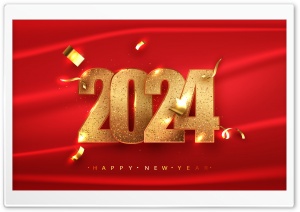 Celebration of 2024 New Year Ultra HD Wallpaper for 4K UHD Widescreen desktop, tablet & smartphone