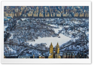 Central Park, Winter, Aerial Ultra HD Wallpaper for 4K UHD Widescreen desktop, tablet & smartphone