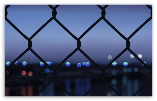 Chain Link Fence with City Bokeh UltraHD Wallpaper for UHD 16:9 ; HD 16:9 ; UltraWide 21:9 24:10 32:9 32:10 ; Widescreen 16:10 ; Tablet 1:1 ; Dual 16:10 16:9 ;
