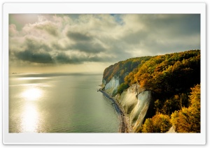 Chalk Cliffs dropping to the Baltic Sea, Rugen Island, Fall Ultra HD Wallpaper for 4K UHD Widescreen desktop, tablet & smartphone