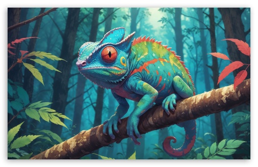 Chameleon Wildlife Illustration UltraHD Wallpaper for UHD 16:9 ; HD 16:9 ; UltraWide 21:9 24:10 ; Widescreen 16:10 5:3 ; Fullscreen 4:3 5:4 3:2 ; Tablet 1:1 ; Mobile 3:4 ;