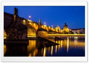 Charles bridge, Vltava river, Prague, Czech Republic Ultra HD Wallpaper for 4K UHD Widescreen desktop, tablet & smartphone