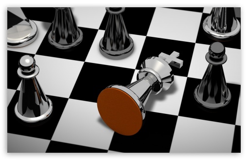 damaged-rat324: Chess board at low angle, checkmate, dark lighting