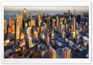 Chicago Aerial View Ultra HD Wallpaper for 4K UHD Widescreen desktop, tablet & smartphone