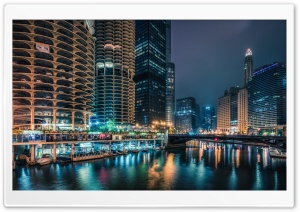 Chicago at Night Ultra HD Wallpaper for 4K UHD Widescreen desktop, tablet & smartphone