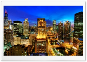 Chicago At Night Ultra HD Wallpaper for 4K UHD Widescreen desktop, tablet & smartphone