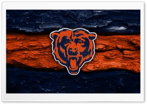 Chicago Bears Wooden Logo 4K UHD Wallpaper for Widescreen and UltraWide Desktop, UltraHD TV, Smartphone, Tablet