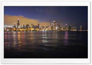 Chicago Night Sky Ultra HD Wallpaper for 4K UHD Widescreen desktop, tablet & smartphone