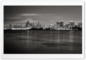 Chicago Skyline BW Ultra HD Wallpaper for 4K UHD Widescreen desktop, tablet & smartphone