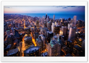 Chicago Skyscrapers, Night, USA Ultra HD Wallpaper for 4K UHD Widescreen desktop, tablet & smartphone