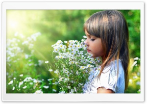 Child And Flowers Ultra HD Wallpaper for 4K UHD Widescreen desktop, tablet & smartphone