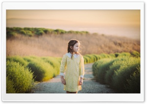 Child Girl in a Yellow Dress, Outdoor, Nature Ultra HD Wallpaper for 4K UHD Widescreen desktop, tablet & smartphone