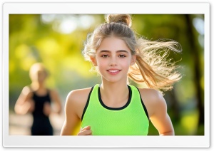 Child Girl Jogging Ultra HD Wallpaper for 4K UHD Widescreen Desktop, Lockscreen, Screensaver, TV, Tablet, Smartphone