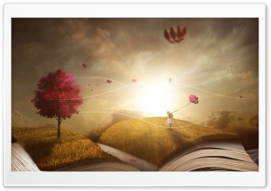 Child Girl, Story Book, Surreal Photography Ultra HD Wallpaper for 4K UHD Widescreen desktop, tablet & smartphone