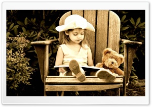 Child Reading A Book Ultra HD Wallpaper for 4K UHD Widescreen desktop, tablet & smartphone
