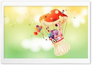 Childhood Fairytales Mushroom Balloon Ultra HD Wallpaper for 4K UHD Widescreen desktop, tablet & smartphone