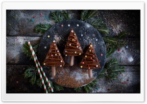Chocolate Christmas Tree Cake Ultra HD Wallpaper for 4K UHD Widescreen desktop, tablet & smartphone