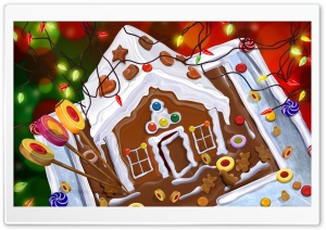 Chocolate House Christmas Ultra HD Wallpaper for 4K UHD Widescreen Desktop, Lockscreen, Screensaver, TV, Tablet, Smartphone