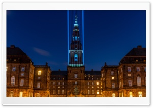 Christiansborg Palace Copenhagen at Night 4K UHD Wallpaper for Widescreen and UltraWide Desktop, UltraHD TV, Smartphone, Tablet