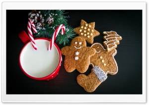 Christmas Cookies and Milk for Santa Claus Ultra HD Wallpaper for 4K UHD Widescreen desktop, tablet & smartphone
