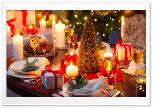 Christmas Dinner Table Ultra HD Wallpaper for 4K UHD Widescreen desktop, tablet & smartphone