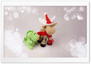 Christmas Dino and Reindeer Ultra HD Wallpaper for 4K UHD Widescreen desktop, tablet & smartphone