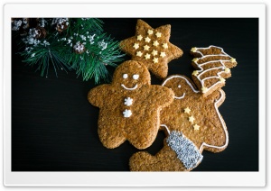 Christmas Gingerbread Man Cute Ultra HD Wallpaper for 4K UHD Widescreen desktop, tablet & smartphone