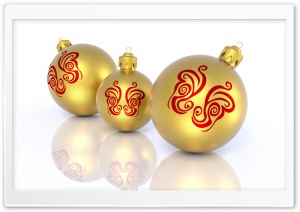 Christmas Golden Balls Ultra HD Wallpaper for 4K UHD Widescreen desktop, tablet & smartphone