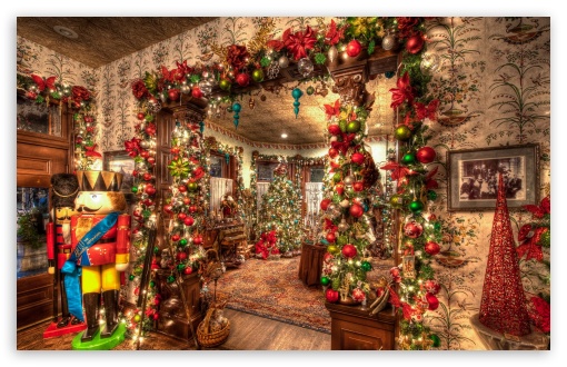 Christmas House Decorations Inside Ultra HD Desktop Background ...