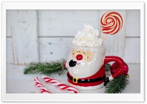 Christmas Santa Claus Mug Hot Chocolate Delight Ultra HD Wallpaper for 4K UHD Widescreen desktop, tablet & smartphone