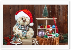 Christmas, Teddy Bear, Toys, Gifts Ultra HD Wallpaper for 4K UHD Widescreen Desktop, Lockscreen, Screensaver, TV, Tablet, Smartphone