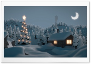 Christmas Tree House Ultra HD Wallpaper for 4K UHD Widescreen desktop, tablet & smartphone