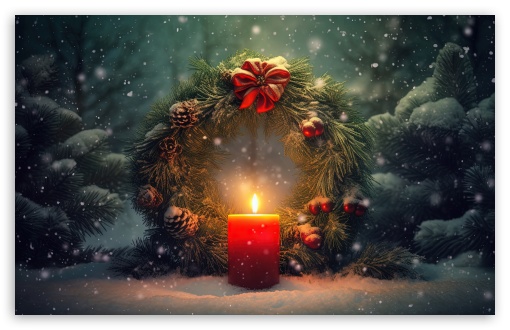 Christmas Wreath UltraHD Wallpaper for UHD 16:9 ; HD 16:9 ; UltraWide 21:9 24:10 ; Widescreen 16:10 5:3 ; Fullscreen 4:3 5:4 3:2 ; Tablet 1:1 ;