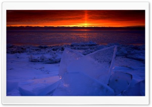 Chunks Of Ice Sunset Ultra HD Wallpaper for 4K UHD Widescreen Desktop, Lockscreen, Screensaver, TV, Tablet, Smartphone