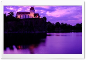 Church on the Cliff at Sunset 4K UHD Wallpaper for Widescreen and UltraWide Desktop, UltraHD TV, Smartphone, Tablet