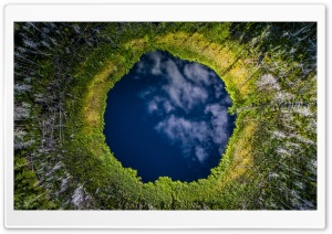 Circle Lake Aerial View Ultra HD Wallpaper for 4K UHD Widescreen Desktop, Lockscreen, Screensaver, TV, Tablet, Smartphone