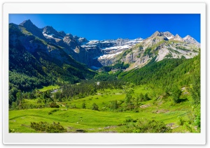 Cirque de Gavarnie Mountain Landscape 4K UHD Wallpaper for Widescreen and UltraWide Desktop, UltraHD TV, Smartphone, Tablet