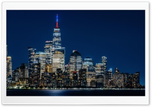 City, Buildings, Lights, Night, Skyscrapers 4K UHD Wallpaper for Widescreen and UltraWide Desktop, UltraHD TV, Smartphone, Tablet
