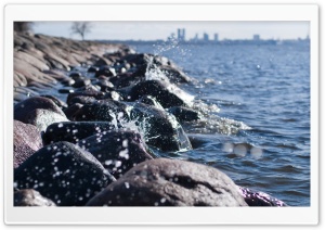 City Lake Shore Ultra HD Wallpaper for 4K UHD Widescreen desktop, tablet & smartphone