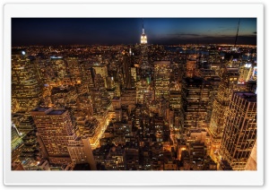 City Lights Aerial View Ultra HD Wallpaper for 4K UHD Widescreen desktop, tablet & smartphone