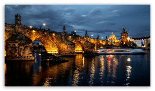 City, lights, bridge UltraHD Wallpaper for HD 16:9 ;