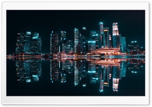 City Reflection, Night Ultra HD Wallpaper for 4K UHD Widescreen desktop, tablet & smartphone