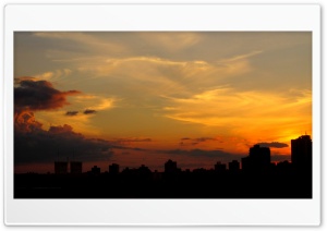 City Silhouette At Sunset Ultra HD Wallpaper for 4K UHD Widescreen desktop, tablet & smartphone